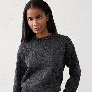 Coveted Crew-Neck Sweater - Charcoal Heather And Shiny Silver - size medium